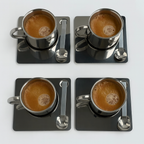 Mirror Cup With Saucer And Spoon