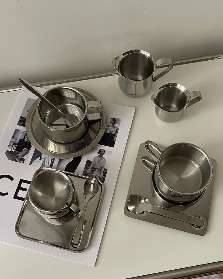 Mirror Cup With Saucer And Spoon