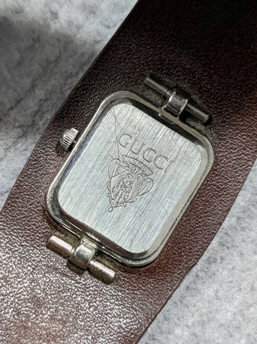 Vintage Gucci watch on wrist